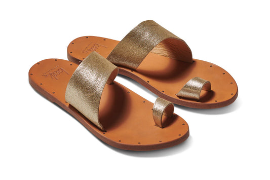 Finch Leather Toe Ring Sandal Platinum/Honey