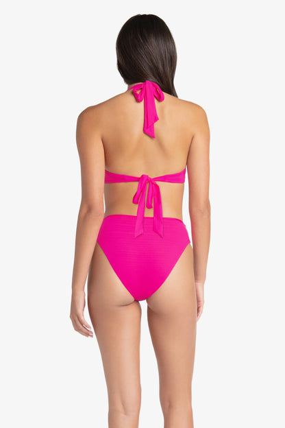 Shirred Bottom Textured Lotus Pink