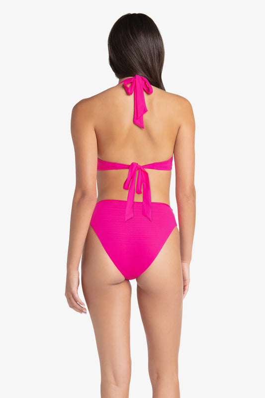 Shirred Bottom Textured Lotus Pink