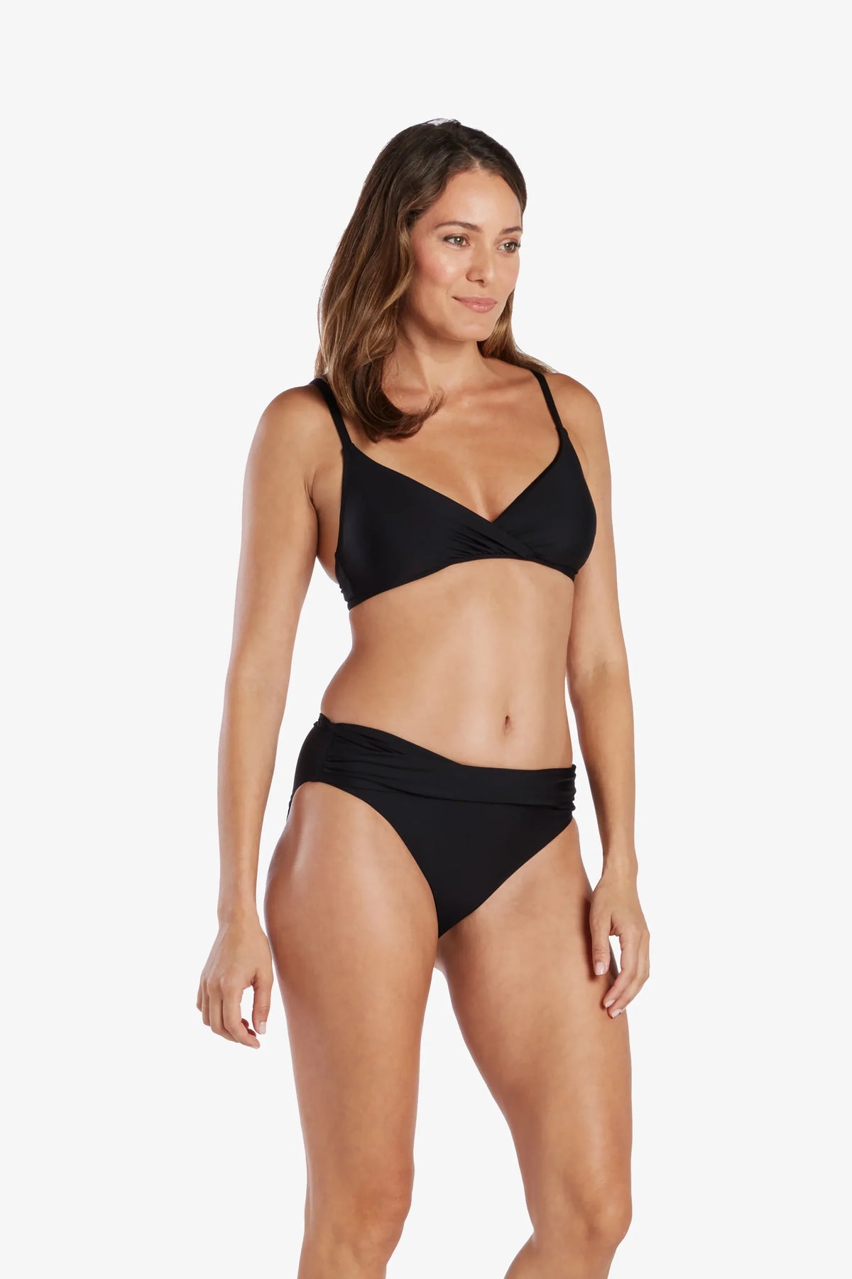 Helen Jon Shirred Crossover Bra Black, alternate view