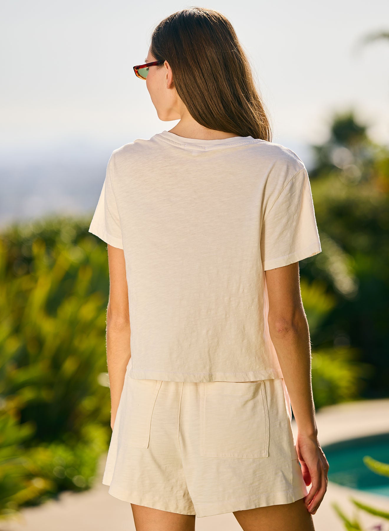 Boxy Crew Seaside Lounge Tee Pearl