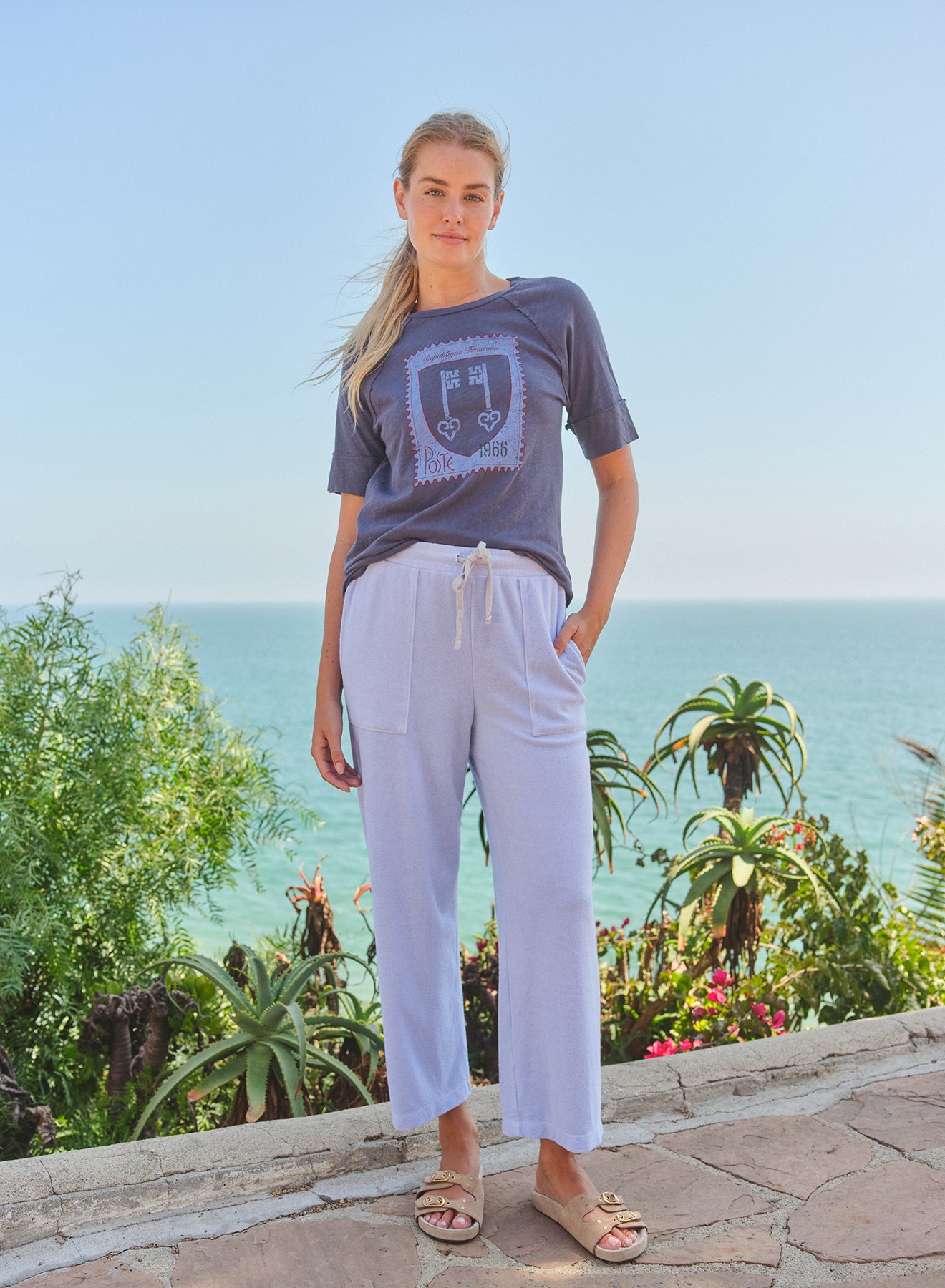 Sundry Sport Sweatpant Sea Breeze — front view | Belle Mar Swim