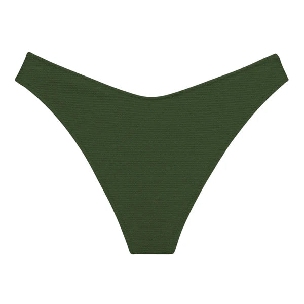 Montce Micro Scrunch Lulu (Zig-Zag Stitch) Bikini Bottom in Olive