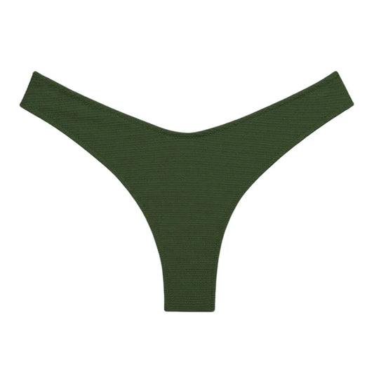 Montce Micro Scrunch Lulu (Zig-Zag Stitch) Bikini Bottom in Olive