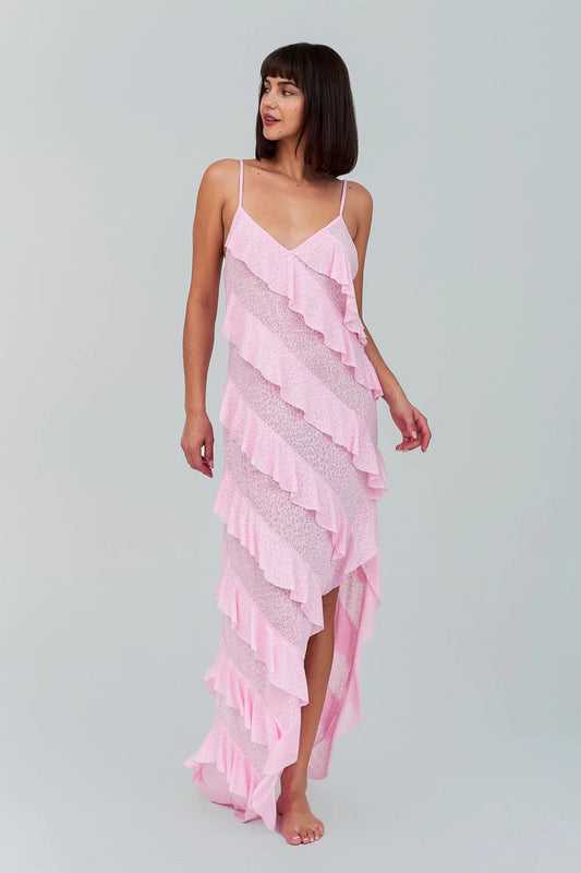 Pitusa Mermaid Asymmetric Ruffle Dress