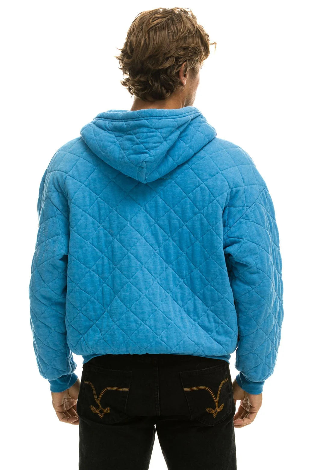 Quilted Zip Hoodie Relaxed Ocean