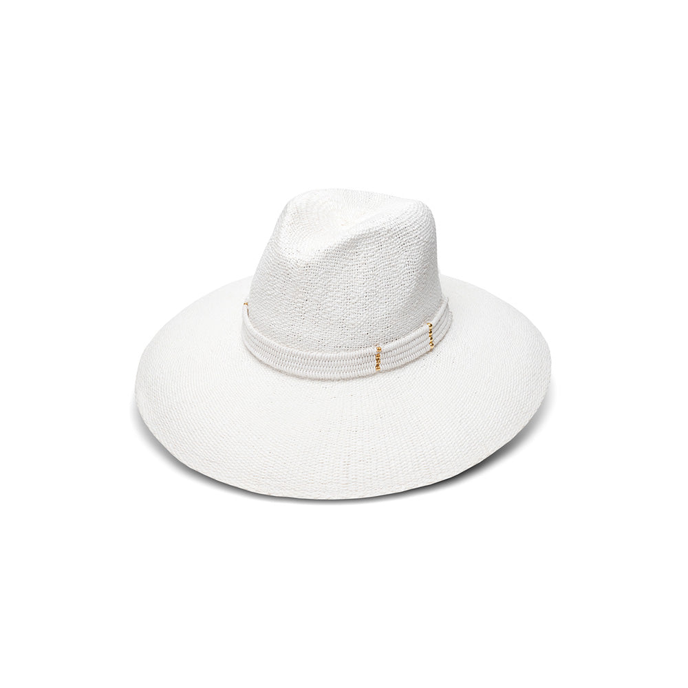 Saylor woven Toyo fedora in white — Nikki Beach