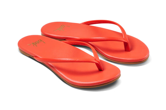 Sunbeam Leather Flip Flop Sandal Tomato