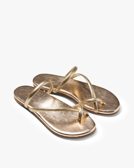 Sunbird Leather Slide Sandal Gold