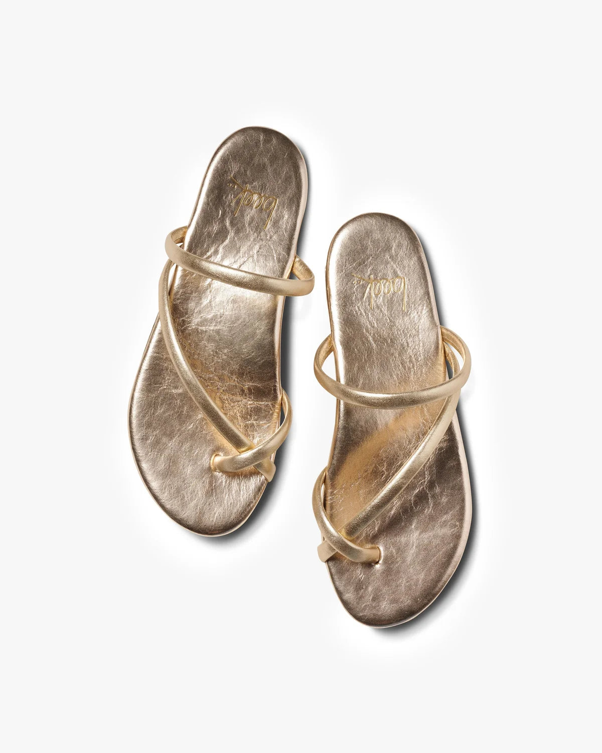 Sunbird Leather Slide Sandal Gold