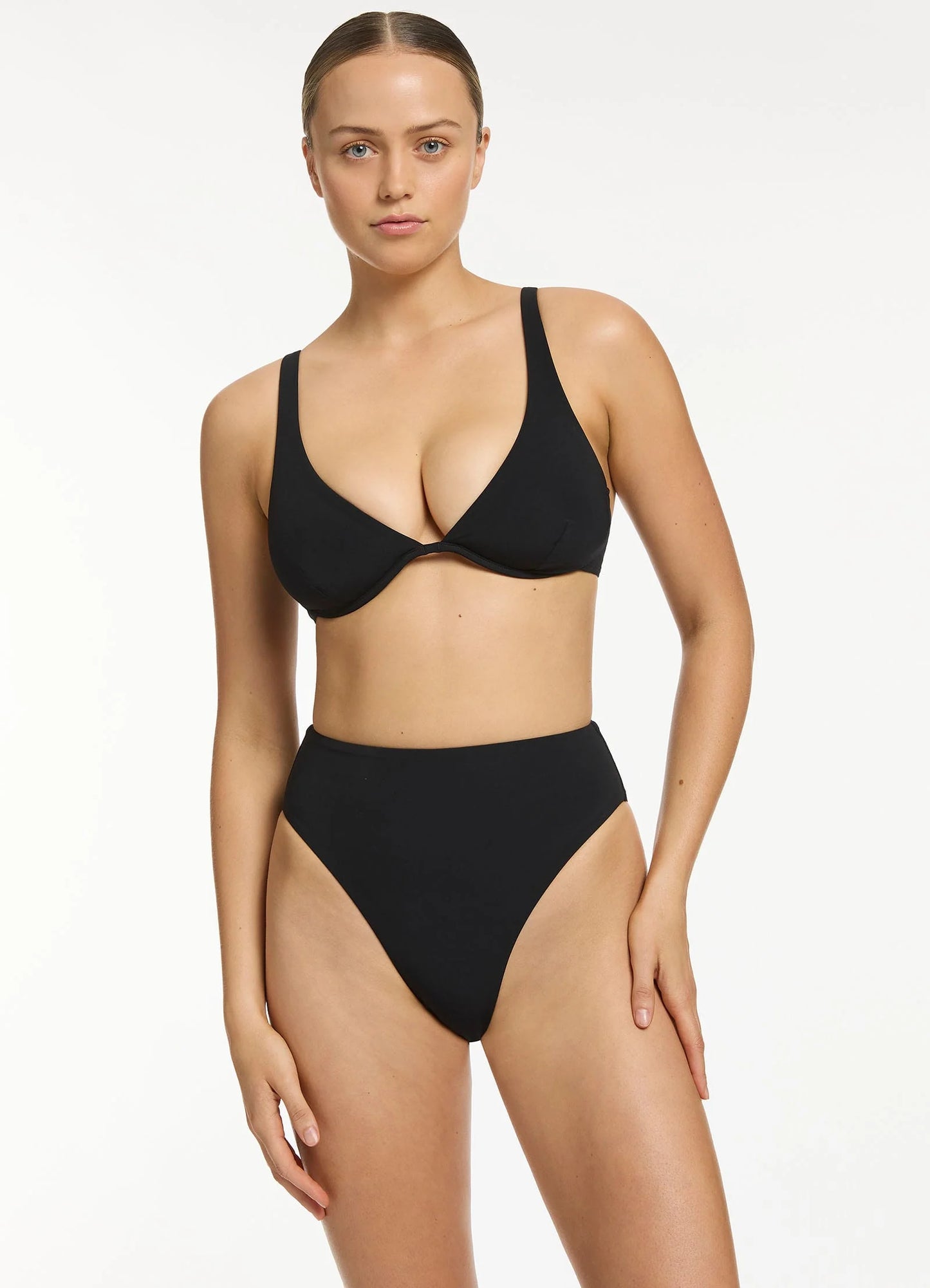 Jetset High Waisted Bikini Bottom Black