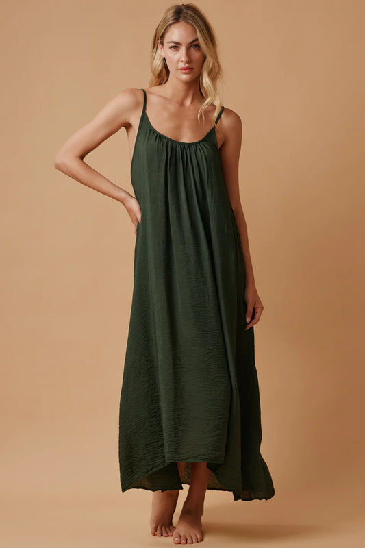 Tulum Low Back Maxi in Naked Moss
