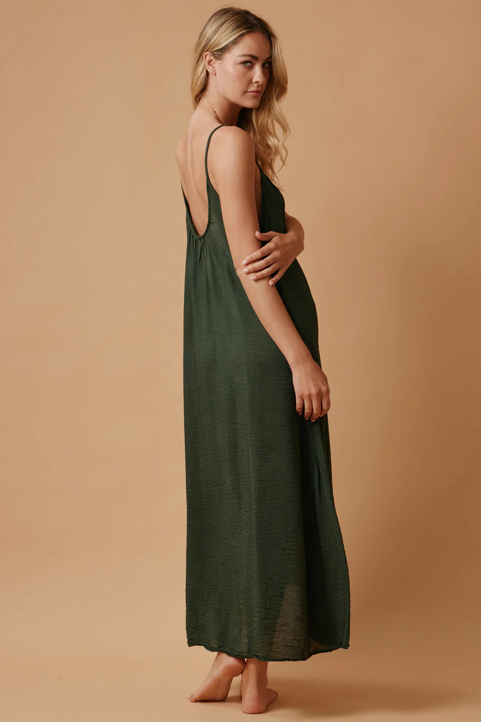 Tulum Low Back Maxi in Naked Moss