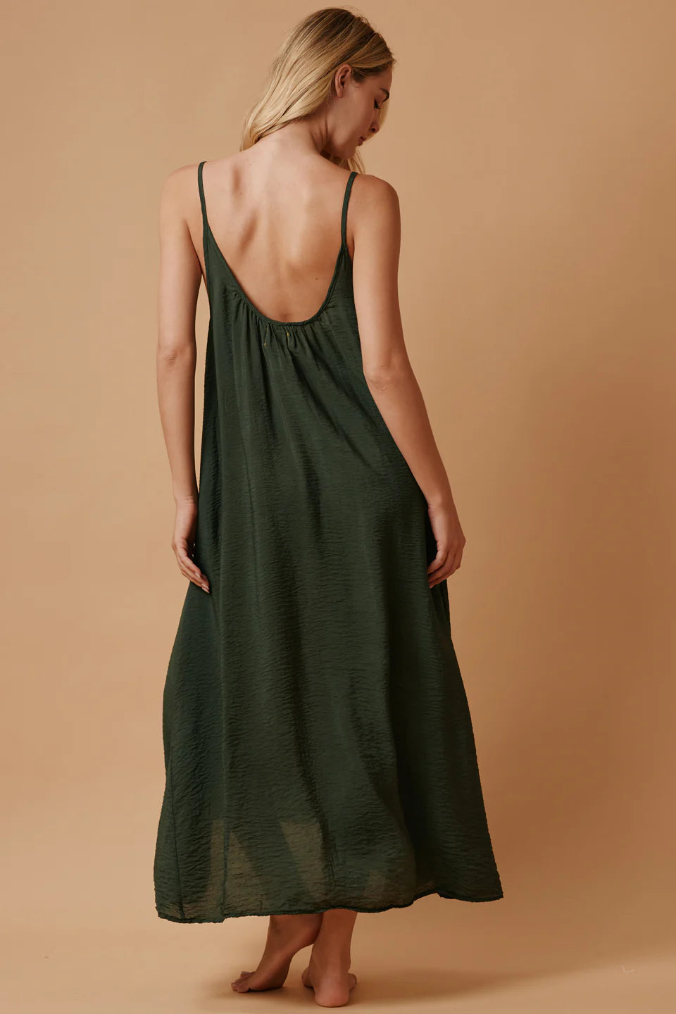 Tulum Low Back Maxi in Naked Moss
