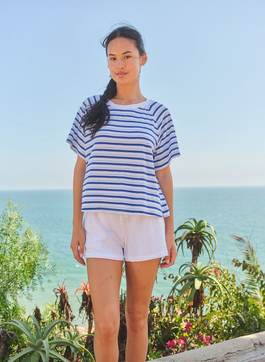 Raglan Stripe T-Shirt Optic White