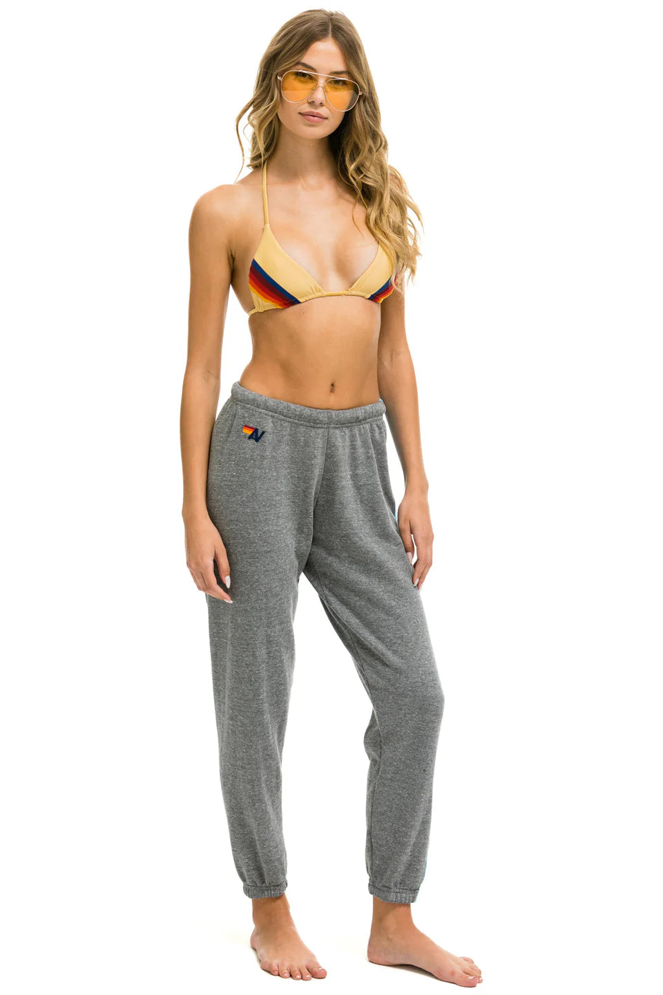 5 Stripe Sweatpants Heather Grey/Blue